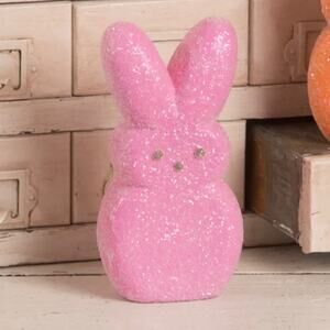 Bethany Lowe Easter Bunny Peeps Pink 6” Marshmallow Peep Figure New
